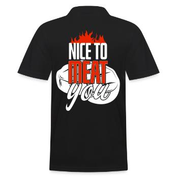 Nice To Meat You Beef Lover - Men's Polo Shirt - black - Back - Kai (181cm)