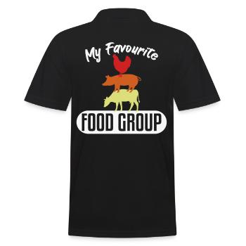 Favourite Food Group Meat Beef - Men's Polo Shirt - black - Back - Kai (181cm)