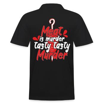 Meat Is Tasty Murder Beef Meat Lover - Men's Polo Shirt - black - Back - Kai (181cm)