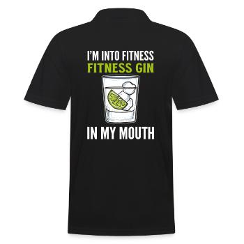 I`m Into Fitness. Fitness Gin In My Mouth Gin - Männer Poloshirt - Schwarz - Hinten - Kai (181cm)