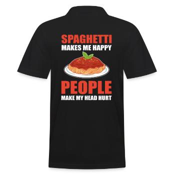 Les spaghettis me rendent heureux Les gens me font mal à la tête - Polo Homme - noir - Dos - Kai (181cm)