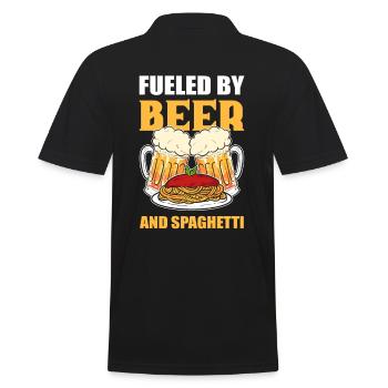 Fueled By Beer and Spaghetti - Men's Polo Shirt - black - Back - Kai (181cm)