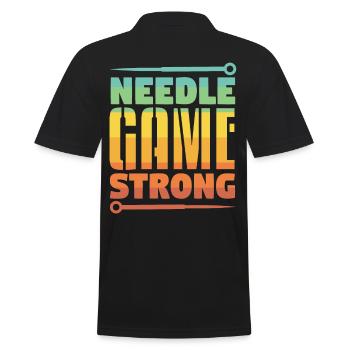 Acupuncture Needle Game Strong - Men's Polo Shirt - black - Back - Kai (181cm)