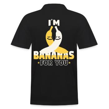 Bananas For You Love Couple - Men's Polo Shirt - black - Back - Kai (181cm)