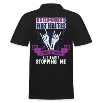 Rheumatoid Arthritis Aint Stop Me - Men's Polo Shirt - black - Back - Kai (181cm)