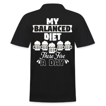Balanced Diet Five Beer - Men's Polo Shirt - black - Back - Kai (181cm)