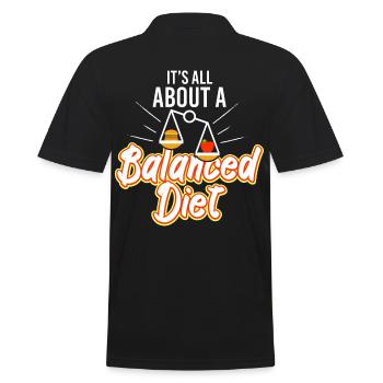 All About A Balanced Diet - Men's Polo Shirt - black - Back - Kai (181cm)