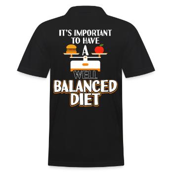 Important Balanced Diet Burger And Fruits - Men's Polo Shirt - black - Back - Kai (181cm)