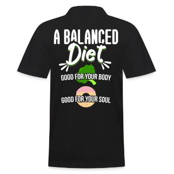 Balanced Diet Good For Body And Soul - Men's Polo Shirt - black - Back - Kai (181cm)