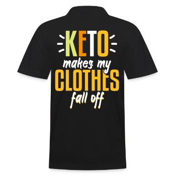 keto Makes My Clothes Fall Off - Men's Polo Shirt - black - Back - Kai (181cm)