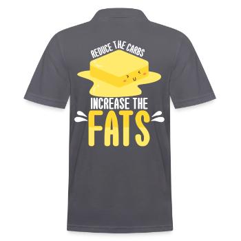 Keto Reduce Carbs Increase Fats - Men's Polo Shirt - charcoal grey - Back - Nico (186cm)