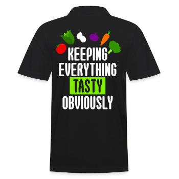Keto Keeping Everything Tasty Obviously - Men's Polo Shirt - black - Back - Kai (181cm)