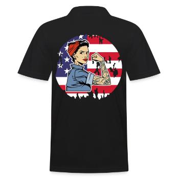 États-Unis Amérique Américain Américain - Polo Homme - noir - Dos - Kai (181cm)
