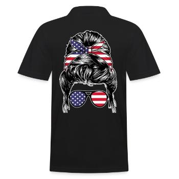 États-Unis Amérique Américaine - Polo Homme - noir - Dos - Kai (181cm)