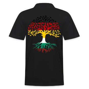 Wurzeln Baum Deutschland Bulgarien - Männer Poloshirt - Schwarz - Hinten - Kai (181cm)
