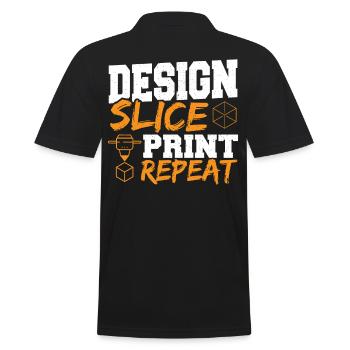 3D Drucken 3D-Druck-Liebhaber 3D-Drucker Cnc - Männer Poloshirt - Schwarz - Hinten - Kai (181cm)
