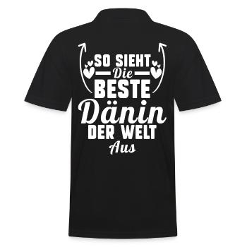 Skandinavien Dänemark Dänen Dänisch - Männer Poloshirt - Schwarz - Hinten - Kai (181cm)