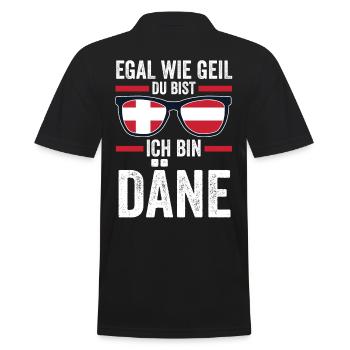Skandinavien Däne Dänisch Dänemark - Männer Poloshirt - Schwarz - Hinten - Kai (181cm)