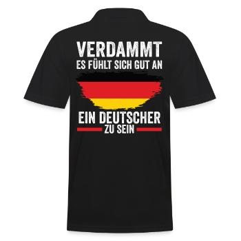 Deutschland Deutscher Deutsches - Männer Poloshirt - Schwarz - Hinten - Kai (181cm)