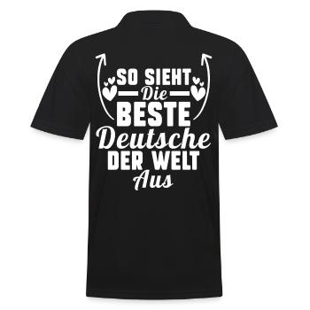 Deutschland Deutsche Deutsches - Männer Poloshirt - Schwarz - Hinten - Kai (181cm)