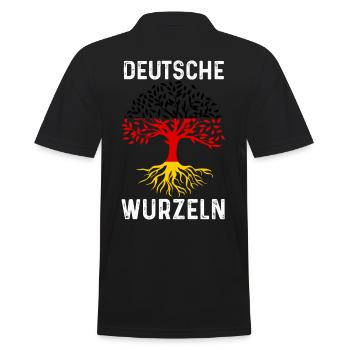 Deutschland Deutscher Deutsches Deutschland - Männer Poloshirt - Schwarz - Hinten - Kai (181cm)