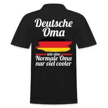Deutsche Deutsche Oma Deutschland - Männer Poloshirt - Schwarz - Hinten - Kai (181cm)