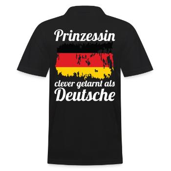 Prinzessin Deutscher Deutsches Deutschland - Männer Poloshirt - Schwarz - Hinten - Kai (181cm)