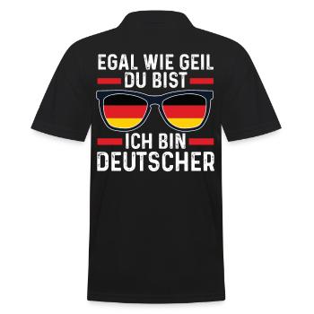 Deutscher Deutsches Deutschland - Männer Poloshirt - Schwarz - Hinten - Kai (181cm)