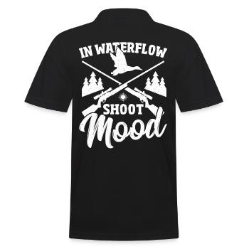 In Waterflow Shoot Mood Duck Hunting Bird Hunter - Men's Polo Shirt - black - Back - Kai (181cm)