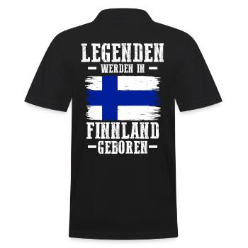 Finnland Finne Finnisches - Männer Poloshirt - Schwarz - Hinten - Kai (181cm)