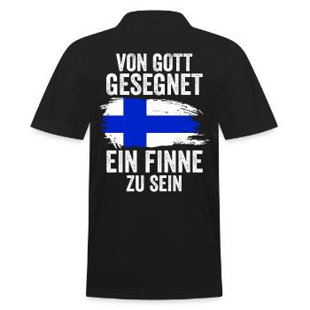 Finnland Finne Finnisches - Männer Poloshirt - Schwarz - Hinten - Kai (181cm)