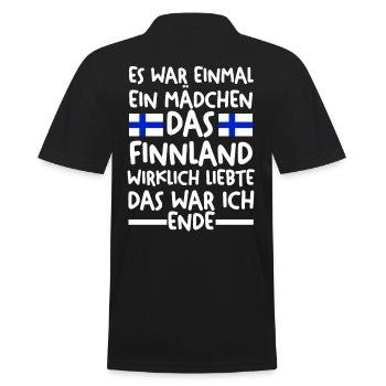 Finnland Finne Finnisches - Männer Poloshirt - Schwarz - Hinten - Kai (181cm)