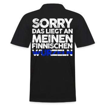 Finnlandische Wurzeln Finne Finnland - Männer Poloshirt - Schwarz - Hinten - Kai (181cm)