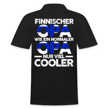 Finnlandischer Opa Finne Finnland - Männer Poloshirt - Schwarz - Hinten - Kai (181cm)