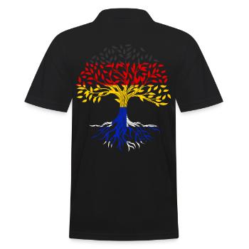Roots Tree Germany Finland - Men's Polo Shirt - black - Back - Kai (181cm)