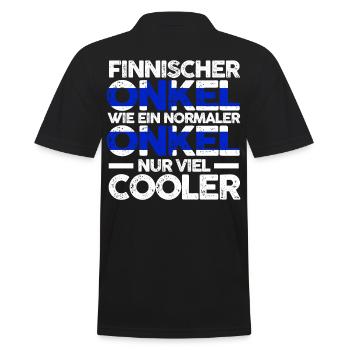 Finne Onkel Finnland - Männer Poloshirt - Schwarz - Hinten - Kai (181cm)