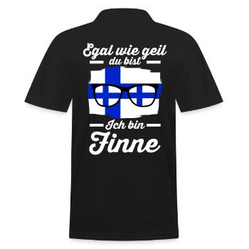 Finne Finnisches Finnland - Männer Poloshirt - Schwarz - Hinten - Kai (181cm)