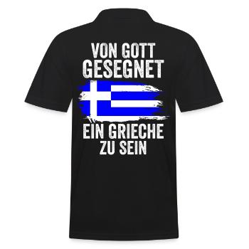 Griechenland Grieche Griechisches - Männer Poloshirt - Schwarz - Hinten - Kai (181cm)