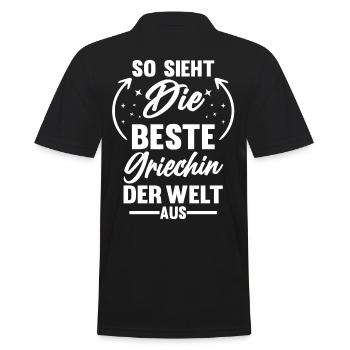 Griechenland Griechin Griechisches - Männer Poloshirt - Schwarz - Hinten - Kai (181cm)