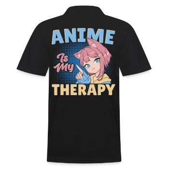 Anime Manga Comic Art Kanji Kawaii Japanese Japan - Männer Poloshirt - Schwarz - Hinten - Kai (181cm)