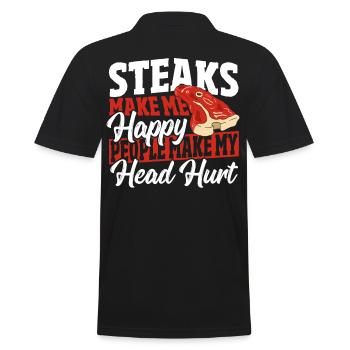 Grillen Grill BBQ Grillieren Grillsaison Barbecue - Männer Poloshirt - Schwarz - Hinten - Kai (181cm)