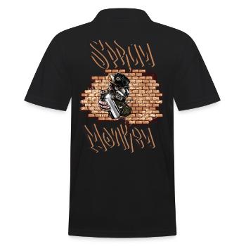 Spray Monkey Graffiti - Männer Poloshirt - Schwarz - Hinten - Kai (181cm)
