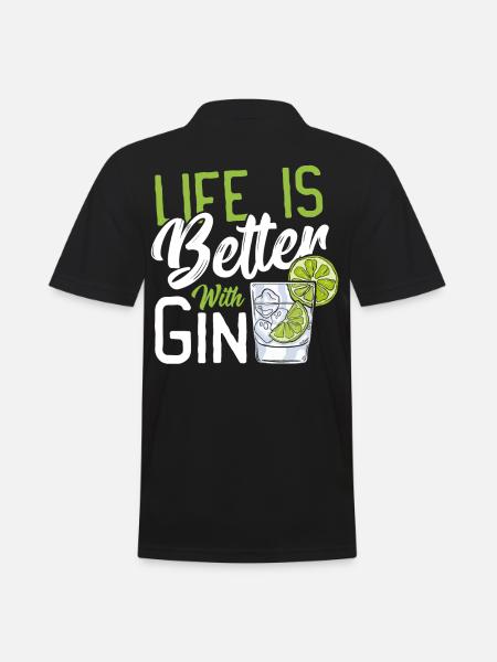 Life Is Better With Gin - Men's Polo Shirt - black