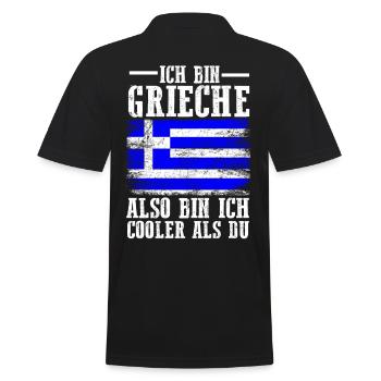Griechenland Grieche Griechisches - Männer Poloshirt - Schwarz - Hinten - Kai (181cm)