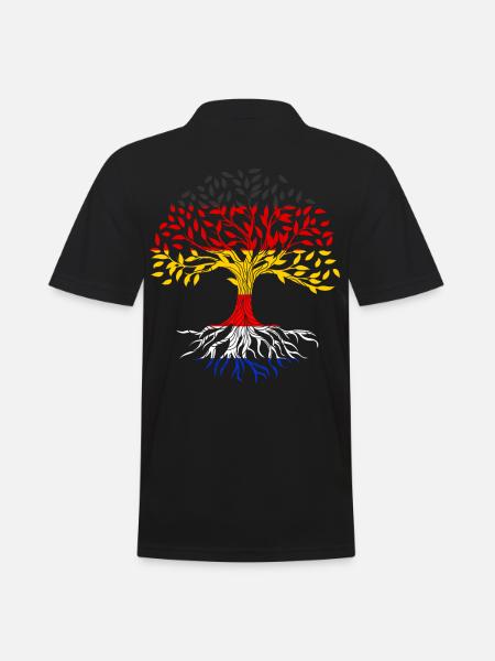 Roots Tree Germany Netherlands - Men's Polo Shirt - black