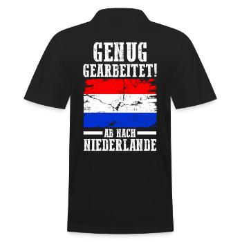 Holland Urlaub Niederländer Niederlande - Männer Poloshirt - Schwarz - Hinten - Kai (181cm)