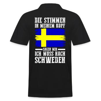 Skandinavien Schweden Schwede Schwedisch - Männer Poloshirt - Schwarz - Hinten - Kai (181cm)