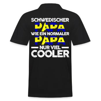 Schweden Papa Skandinavien Vater Schwede Schweden - Männer Poloshirt - Schwarz - Hinten - Kai (181cm)