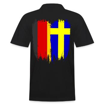 Deutschland Flagge Schweden - Männer Poloshirt - Schwarz - Hinten - Kai (181cm)