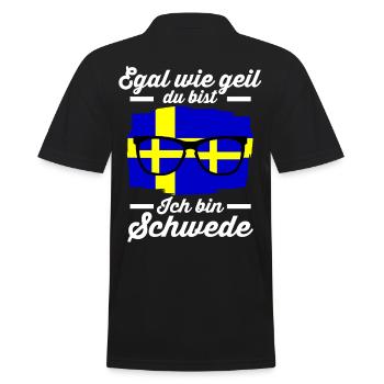 Skandinavien Schwede Schwedisch Schweden - Männer Poloshirt - Schwarz - Hinten - Kai (181cm)